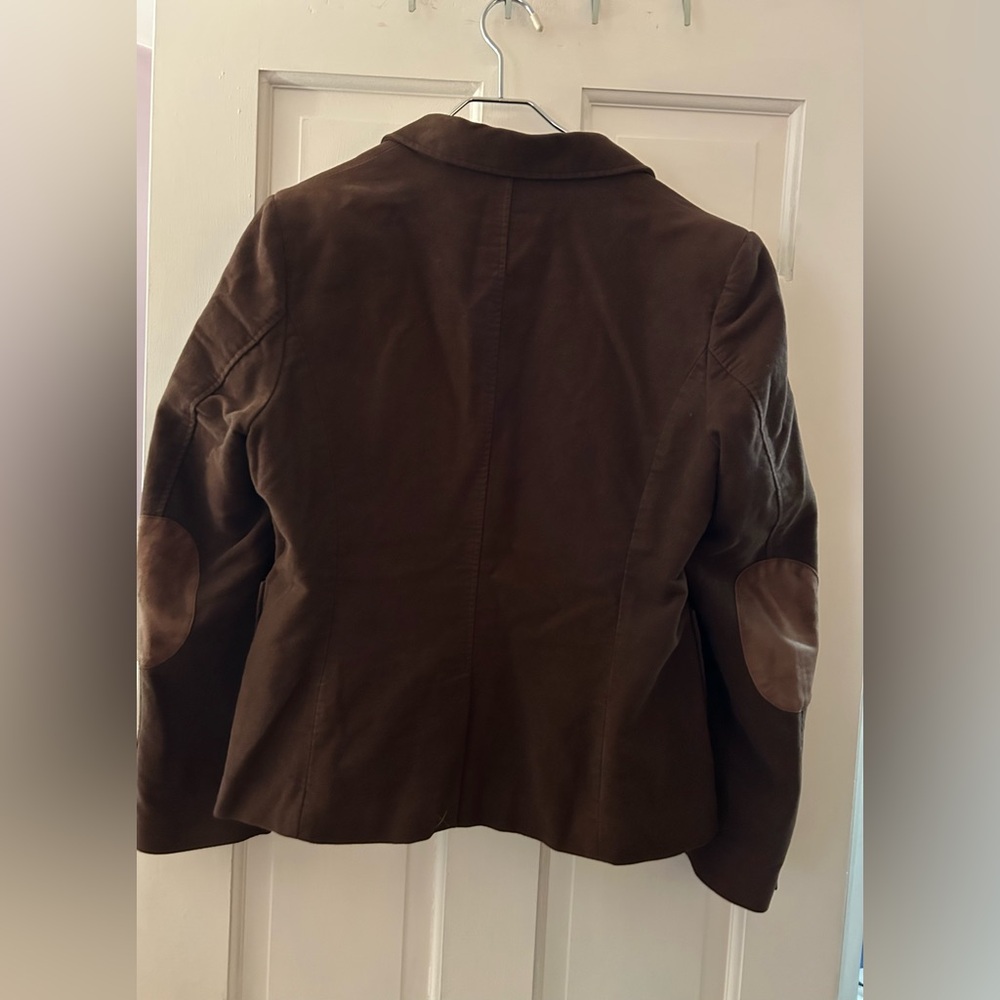 British Boden Faux Suede Rich Brown Blazer Autumn Jacket UK 18 US 14 Excellent - Picture 5 of 7